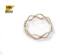 14K Gold Thin Double Wave Stacking Ring, Thin Ring, Solid Gold Ring, Ripple Ring - TGR