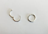 925 Sterling Silver Earrings, Hexagon hoop earring, 12mm(inside diameter) 14.5mm(outside diameter) - TSE014