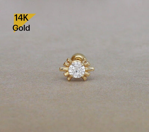 NEW! 14K Solid Gold Super Tiny Piercing 20G, 6mm Post