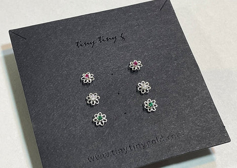 925 Sterling Silver Tiny Daisy Stud Earrings