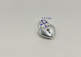 925 Sterling Silver White Cubic Zirconia Heart Padlock Pendant