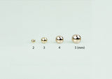 14K Solid Gold Stud Light Weight Ball Earrings, Yellow Gold Ball Earrings, Real Gold - TGE41013