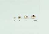 14K Solid Gold Stud Light Weight Ball Earrings, Yellow Gold Ball Earrings, Real Gold - TGE41013
