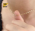 NEW! 14K Solid Gold Necklace, Thin Chain, 14K Yellow Gold Chain Necklace, Solid Gold