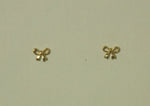 10K Solid Gold Tiny Butterfly Knot Stud Earrings, Ribbon Real Gold - TGE045