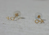 10K Solid Gold Tiny Male Female Symbol Stud Earrings Real Gold - TGE076