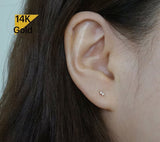 14K Solid Gold Super Tiny Piercing 20G, 6mm Post