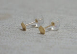 10K Solid Gold Tiny Pentagon Stud Earrings Real Gold, Geometric - TGE103