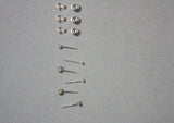 925 Sterling Silver, Mini CZ Studs Earrings 2mm, 3mm, 4.5mm - TSE007