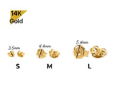 10K 14K Gold Backs, ( 2 Piece, 1 Pair ) Solid Gold, Silicon Covered Gold, Backing - TGE000