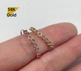 14K Solid Gold Circle Ring, Simple Band Ring, Infinity Ring - TGR220