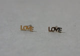 10K Solid Gold Tiny LOVE Earrings Cappital Letter Real Gold - TGE040