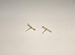 10K Solid Gold Tiny Feather Earrings Real Gold - TGE087