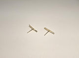 10K Solid Gold Tiny Feather Earrings Real Gold - TGE087
