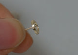 10K Solid Gold Line Circle Stud Earrings Real Gold - TGE027