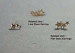 10K Gold Tiny 3 Star Stud Earrings, Solid Gold, 10K Real Gold - TGE050