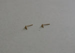 10K Solid Gold Tiny Slim Pyramid Stud Earrings, Pyramid, Geometric Real Gold - TGE022