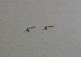 10K Solid Gold Tiny Slim Pyramid Stud Earrings, Pyramid, Geometric Real Gold - TGE022