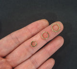 10K Solid Gold Round Hoop Earrings 10k 14K Rose Yellow Real Gold - TGE111