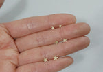 10K Gold Tiny Star Studs Earrings, Solid Gold, 10K Real Gold - TGE007