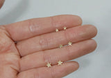 10K Gold Tiny Star Studs Earrings, Solid Gold, 10K Real Gold - TGE007