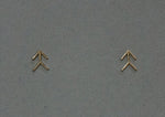 10K Solid Gold Arrow Symbol Mark Sign StudEarrings Geometric Real Gold - TGE077