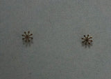 10K Solid Gold Tiny Snowflake Stud Earrings Real Gold - TGE088