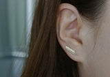 10K Solid Gold Tiny Feather Earrings Real Gold - TGE087