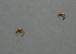 10K Solid Gold Bigger Crescent moon Stud Earrings Convex moon Real Gold - TGE018