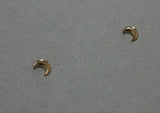 10K Solid Gold Bigger Crescent moon Stud Earrings Convex moon Real Gold - TGE018