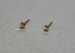 10K Solid Gold Tiny Cut Stud Earrings Half Sphere Real Gold - TGE021