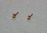 10K Solid Gold Tiny Cut Stud Earrings Half Sphere Real Gold - TGE021