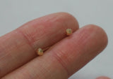 10K Solid Gold Tiny Cut Stud Earrings Half Sphere Real Gold - TGE021