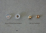 10K Solid Gold Tiny 3 White CZ Stud Earrings Real Gold - TGE066