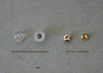 10K Solid Gold Tiny Heart White CZ Stud Earrings Real Gold - TGE038