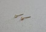 10K Solid Gold Tiny CZ 2mm Cubic Zirconia Stud Earrings Real Gold - TGE097