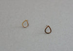 10K Solid Gold Tear Drop Stud Earrings Rain Drop Real Gold - TGE089