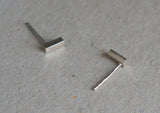 925 Sterling Silver modern bar stud earrings, Geometric, line earrings - TSE029