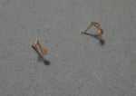 10K Solid Gold Tiny Note Stud Earrings Real Gold - TGE093