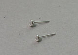 925 Sterling Silver, Mini CZ Studs Classic Circle Earrings 4mm - TSE008