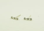 925 Sterling Silver Tiny 3 White CZ stud earrings Cubic Zirconia - TSE035