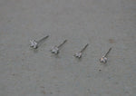 925 Sterling Silver Earrings, White star earring, 3.5mm, 5mm - TSE009