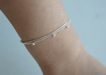 925 Sterling Silver Bracelet with ball, Silver Layering Bracelet, Thin Silver Bracelet - TGS001