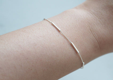 925 Sterling Danity Silver Bracelet, Thin Silver Bracelet