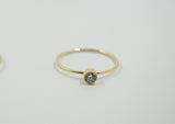 14K Solid Gold Ring, White Cubic Zirconia Ring, Engagement Ring - TGR012