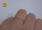 14K Solid Gold Ring, CZ Wedding Ring, Promise Ring - TGR222