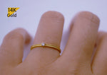 14K Solid Gold Ring, CZ Wedding Ring, Promise Ring - TGR222