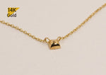 14K Solid Gold Necklace Brushed Finish Square Matte Textured Pendant Yellow Gold Chain - TGN103