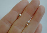 925 Sterling Silver Crescent Moon Stud Earrings - TSE028