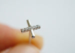 925 Sterling Silver CZ  Cross Studs, X Cross Stud Earrings, X Studs, X Earrings - TSE018